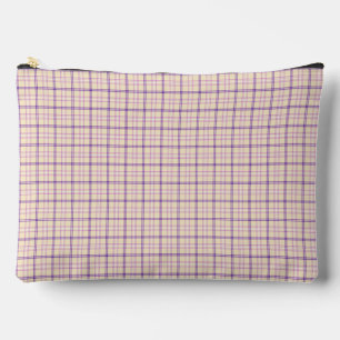 Klassisches Retro-Karo-Muster in Creme und Lila Zubehörtasche