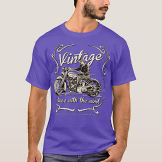 Klassisches Retro-Motorradrennen mit Wind T-Shirt
