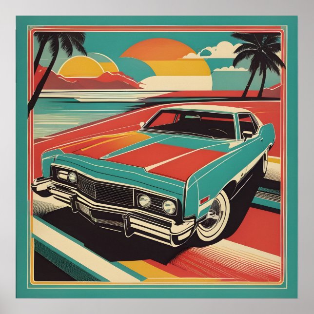 Klassisches Retro-Oldtimer-Autoplakat Poster (Vorne)