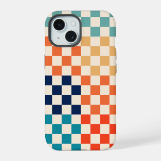 Klassisches Retro-Prüfbrett-Muster C iPhone 15 Hülle