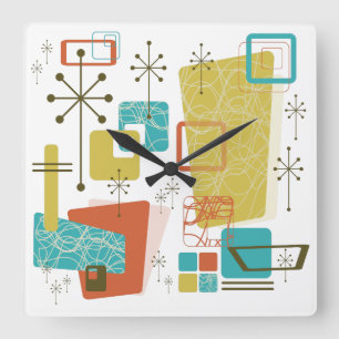 Klassisches Retro Quadratische Wanduhr