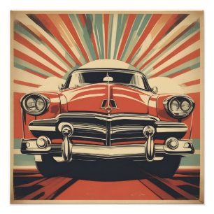 Klassisches Retro-Vintage-Autoposter Fotodruck