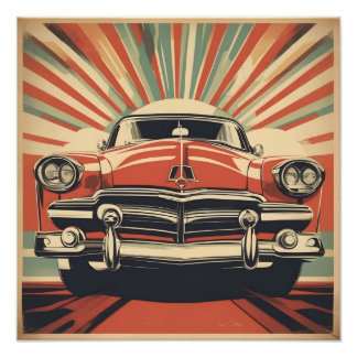 Klassisches Retro-Vintage-Autoposter Fotodruck