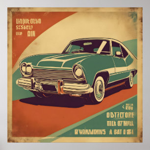 Klassisches Retro-Vintage-Autoposter Poster