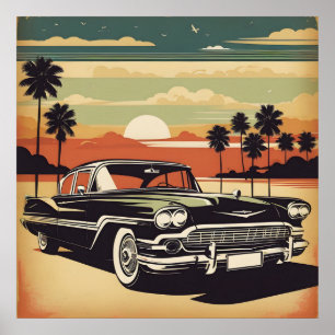 Klassisches Retro-Vintage-Autoposter Poster