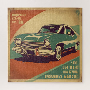 Klassisches Retro-Vintage-Autoposter Puzzle
