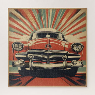 Klassisches Retro-Vintage-Autoposter Puzzle