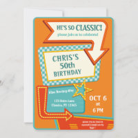 Klassisches Retro Vintages Zeichen 50 Geburtstag
