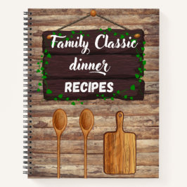 Klassisches Rezept für das Abendessen Notizbuch