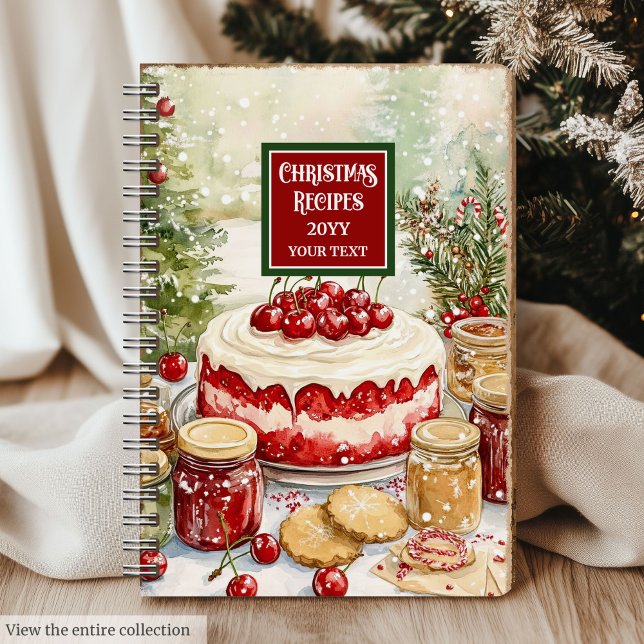 Klassisches Rezept Notebook - personalisiertes Ges Notizbuch (Classic holiday recipe notebook personalized gift)