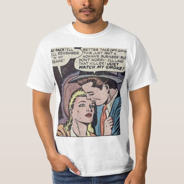 Klassisches Romantisches Comic der 50er Jahre T-Shirt (Vorderseite)