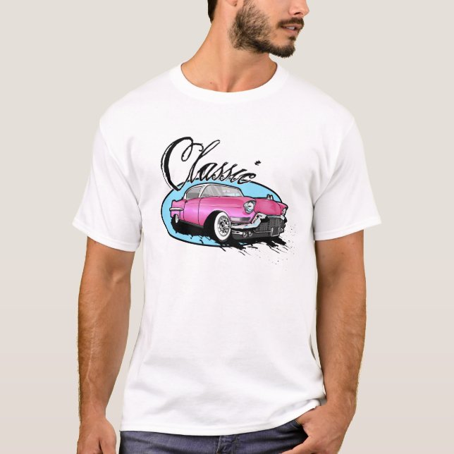 Klassisches rosa Cadillac T-Shirt (Vorderseite)
