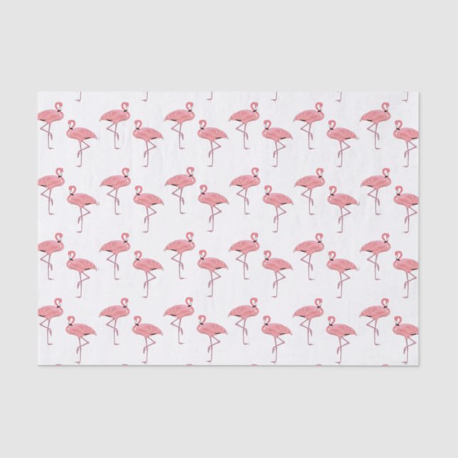 Klassisches rosa Flamingo Muster Seidenpapier (Vorderseite)