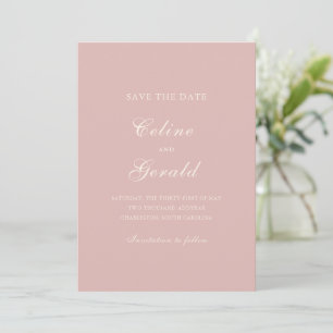 Klassisches Rosa Foto Elegante Hochzeit Save The Date