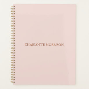 Klassisches Rosa-individuelle Name-Monogramm Planer