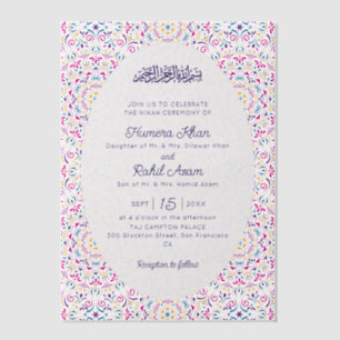 Klassisches Rosa Lila Blau Juwel Gold Muslimische