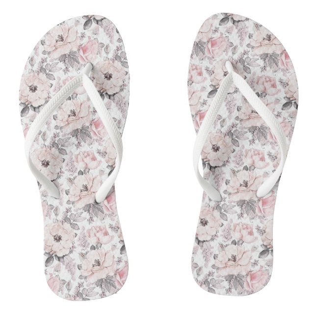 Klassisches rosa und graues Muster Flip Flops (Fußbett)