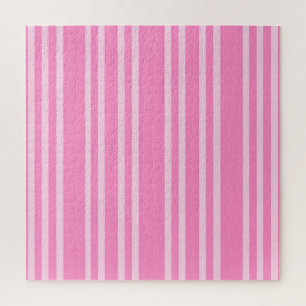 Klassisches Rosa-Weiß-Streifenmuster Puzzle