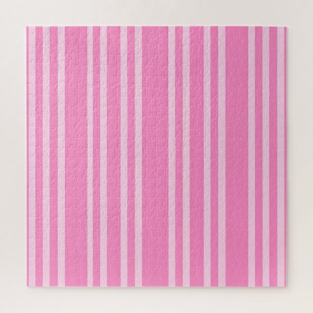 Klassisches Rosa-Weiß-Streifenmuster Puzzle (Vertikal)