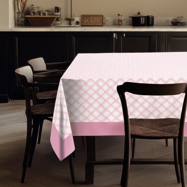 Klassisches rosafarbenes Kariertes Tablett für rus Tischdecke (Classic Pink Plaid Tablecloth for Rustic Charm)
