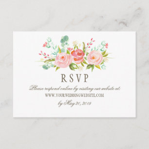Klassisches Rosen-Garten-Hochzeit UAWG RSVP Karte