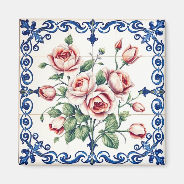 klassisches Rosenbouquet-Magnet Magnet (Vorne)