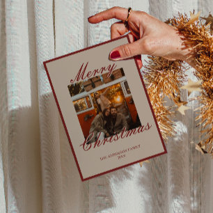 Klassisches Rot Altes Geld Klassisches Foto Weihna Feiertagskarte