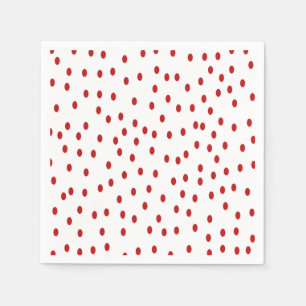 Klassisches Rot auf weißen Polka-Punkten Serviette
