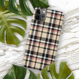 Klassisches Rot Beige Tan Schwarz Weiß Karomuster iPhone 16 Pro Max Hülle