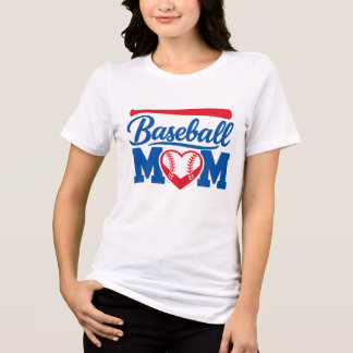 Klassisches Rot-Blau-Herz-Baseball-Mom-Spieltag Tri-Blend Shirt