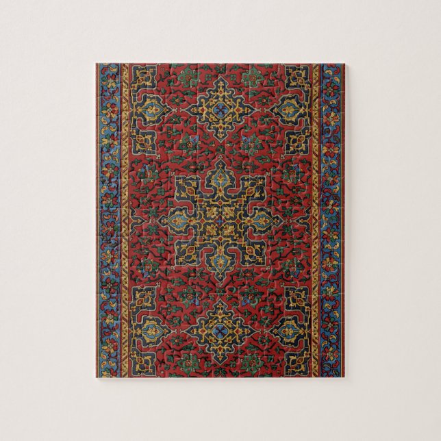 Klassisches Rot-Blau-Muster, Persisches Teppichmus Puzzle (Vertikal)