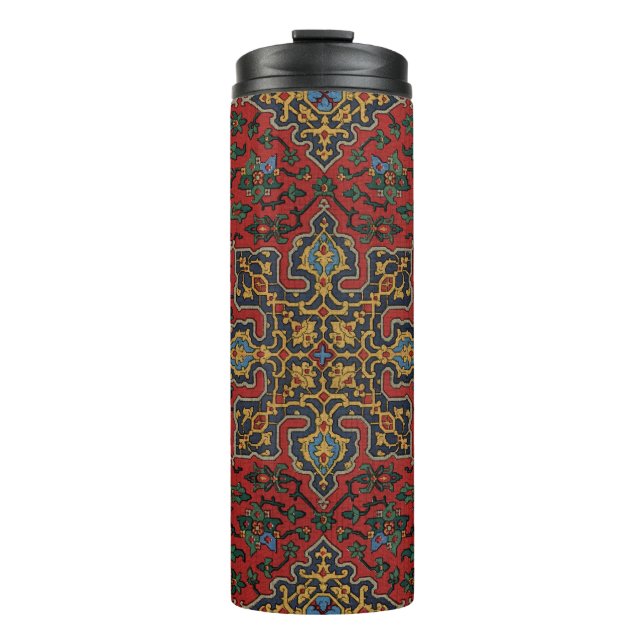 Klassisches Rot-Blau-Muster, Persisches Teppichmus Thermosbecher (Vorderseite)