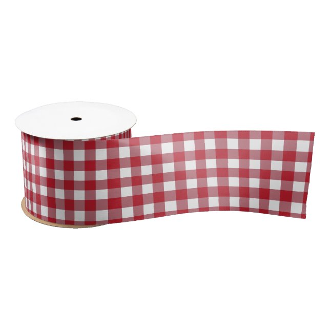 Klassisches Rot-Gingham-Band Satinband (Spule)