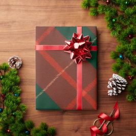 Klassisches Rot-Grün-Karo-Tartan-Weihnachten Geschenkpapier