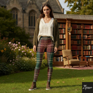 Klassisches Rot Grün Wiederholendes Tartan Karo Leggings