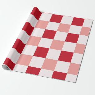 Klassisches rot-pinkes Schachbrettmuster Geschenkpapier