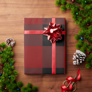 Klassisches Rot-Schwarz-Buffalo-Kariert-Weihnachte Geschenkpapier