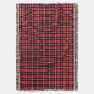 Klassisches Rot-Schwarz-Tartan-Karomuster Decke