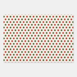 Klassisches Rot- und Grün-Punkt-Weihnachtspapier P Geschenkpapier Set