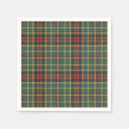 Klassisches Rot- und Grün-Schotten-Tartan-Karo-Mus Serviette
