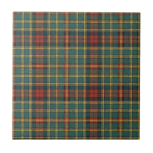 Klassisches Rot- und Grün-Schottisch-Tartan-Karo-M Fliese