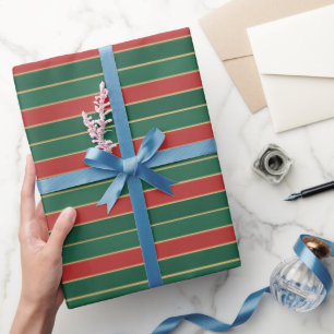 Klassisches Rot und Grün Weihnachten Retro Geschenkpapier