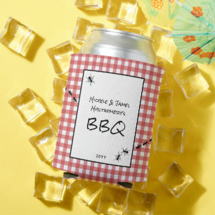Klassisches Rot-Weiß-Gingham-Ameisen-BBQ-Picknick- Dosenkühler