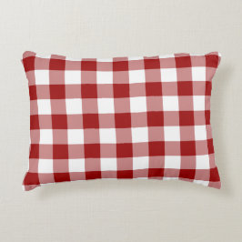 Klassisches Rot-Weiß-Gingham-Muster Dekokissen