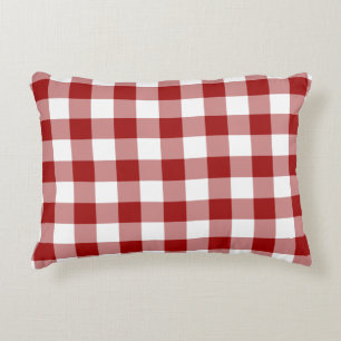 Klassisches Rot-Weiß-Gingham-Muster Dekokissen