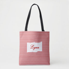 Klassisches Rot-Weiß Gingham | Personalisierter Na