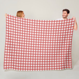 Klassisches Rot-Weiß-Gingham-Picknick Fleecedecke
