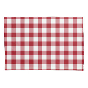 Klassisches rot-weiß kariertes Gingham-Muster Kissenbezug