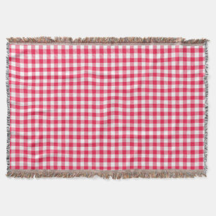 Klassisches rot-weißes Gingham-Muster Rustikal Decke