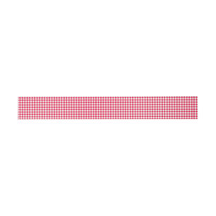 Klassisches rot-weißes Gingham-Muster Rustikal Einladungsbanderole